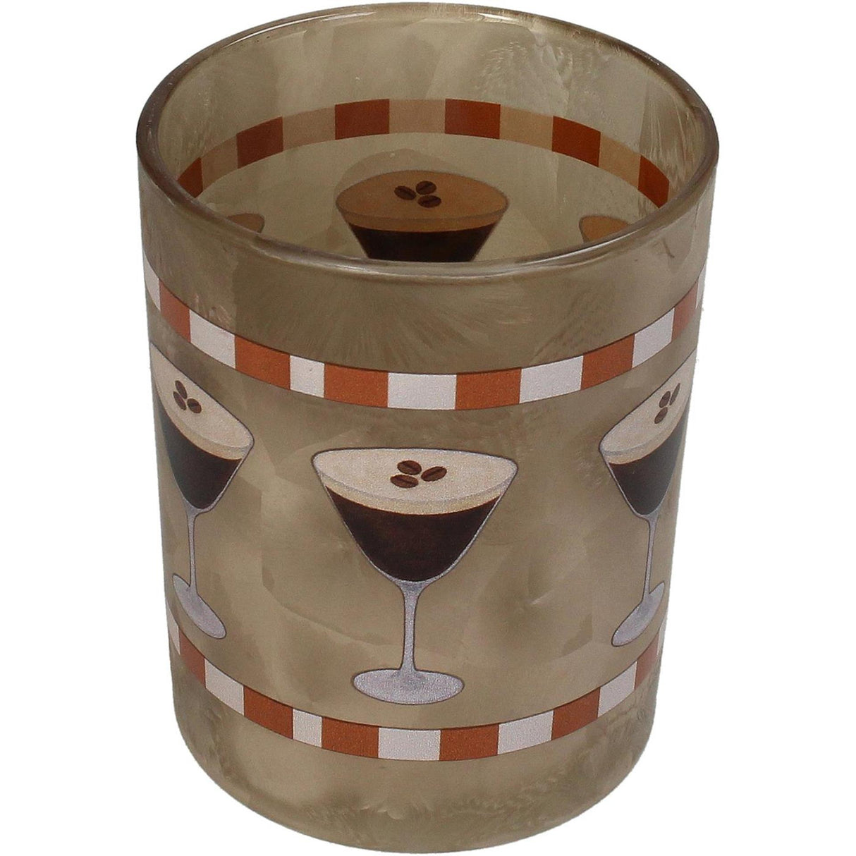Kersten theelichthouder espresso martini glas beige 10x10x12.5cm