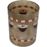 Kersten theelichthouder espresso martini glas beige 10x10x12.5cm