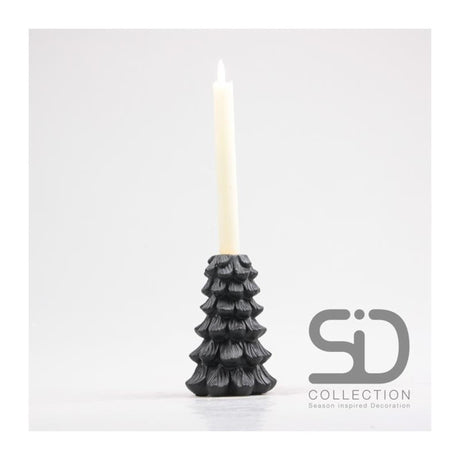 Season inspired decoration kaarsenstandaard 10x10x15 zwart