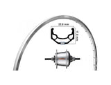 KGS Hinterrad 28 Zoll Etro 622 Alu Zac19 Silber Nexus 7 Rollerbrake