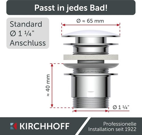 Kirchhoff Universelle Waschtafel, Pop-up 1 1 4 (5 4 ) | Chrom - 98807330