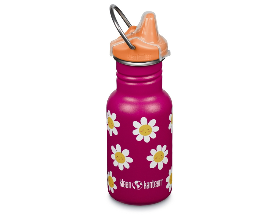 Klean Kanteen Kindertrinkflasche mit Trinkverschluss – fröhliche Blumen – 355 ml