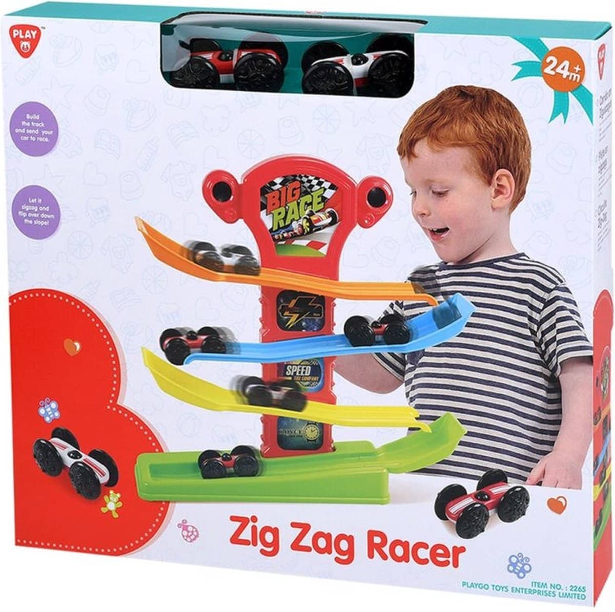 Playgo – Zick-Zack-Rennautobahn mit 2 Rennwagen