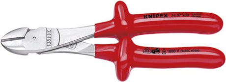 Knipex Kraft-Seitenschneider verchromt tauchisoliert, VDE-geprüft 200 mm - 7407200