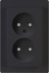 Kopp hk05 mattschwarze Einbausteckdose doppelt – 4621715