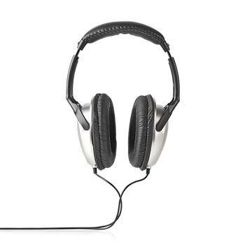 Nedis hpwd1201bk Over-Ear-Kopfhörer mit Kabel, 6,00 m, Silber, Schwarz