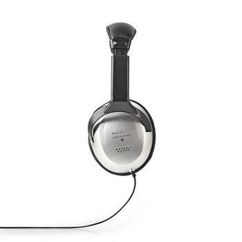 Nedis hpwd1201bk Over-Ear-Kopfhörer mit Kabel, 6,00 m, Silber, Schwarz