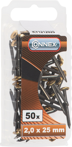 Connex Stahlnagel ms-k 25mm gelb. 50 Stück – ky1212025