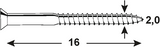 Connex Holzschraube VZ-K 2,0x16 50 Stück VZ - KY3012016