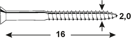 Connex Holzschraube VZ-K 2,0x16 50 Stück VZ - KY3012016