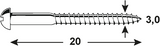 Connex Holzschraube GS-K 3,0x20 20 Stück schwarz - KY3193020
