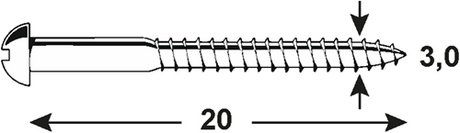 Connex Holzschraube GS-K 3,0x20 20 Stück schwarz - KY3193020