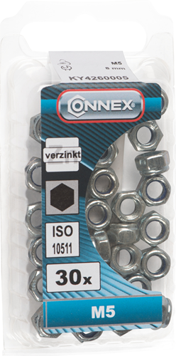 Connex Sicherungsmutter mit Nylonring M5 30 Stk. verzinkt - ky4260005