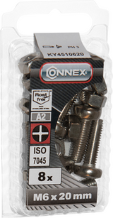 Connex Metallschraube CY-K M6x20 8 Stück A2 - KY4510620