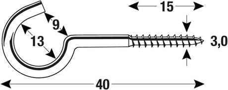Connex-Hakenschraube 3,0x40 10 Stück mit - ky5140040