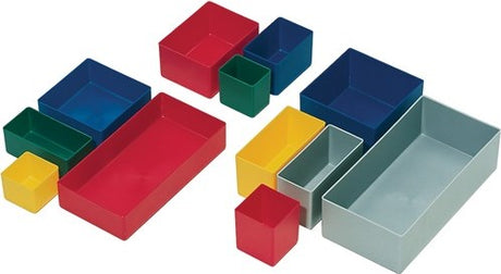 La-ka-pe-Einsatzbox | 216 x 108 x 63 mm | grau pk | für Schubladen und Sortimentskästen | 25 Stück - e63-6 grau - e63-6 grau