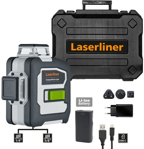 Laserliner kompakter Planlaser 3g pro | dreidimensionaler grüner Laser - 036.295a