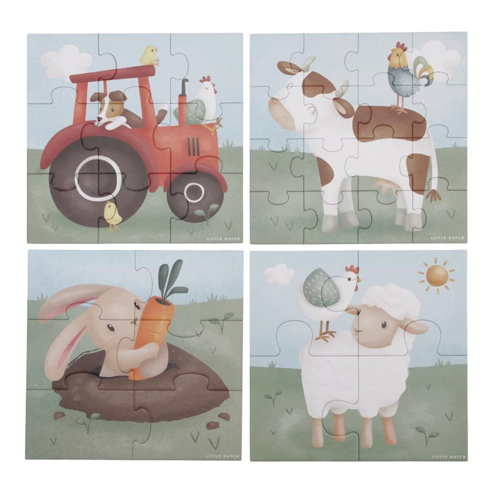 Little Dutch Tiamo Little Farm 4 in 1 Puzzle FSC