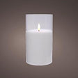 Enzo led flakkerkaars in glas 7,5x12,5cm wit - 5509660