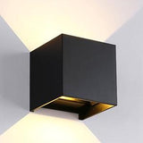 Enzo led wandlamp 2x3w up down vierkant zwart dtw - 5082074