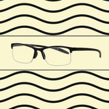 Spectrum Lesebrille schwarz rechteckig halbrandlos 2,00