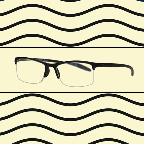 Spectrum Lesebrille schwarz rechteckig halbrandlos 3,00