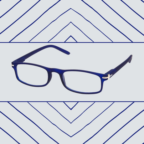 Spectrum Lesebrille mattblau rechteckig 3,00