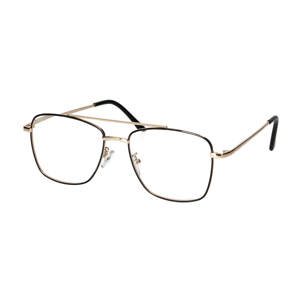 Spectrum Lesebrille Vintage Pilot Metall Gold Schwarz 2,00