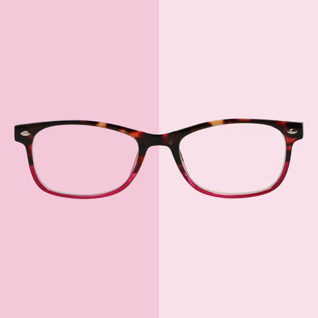 Spectrum Lesebrille flammenrosa rechteckig 1,00