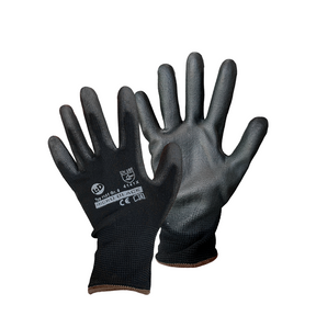 Leipold doehle werkhandschoen nylon-pu micro black maat 9
