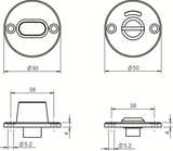 Lips beslag rond rozet | rond | vrij-bezet | geborsteld rvs | deurdikte 40mm en 54mm - 10020954