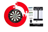 Longfield Darts-Turnier Dartboard mit Zubehör rot 8-teilig
