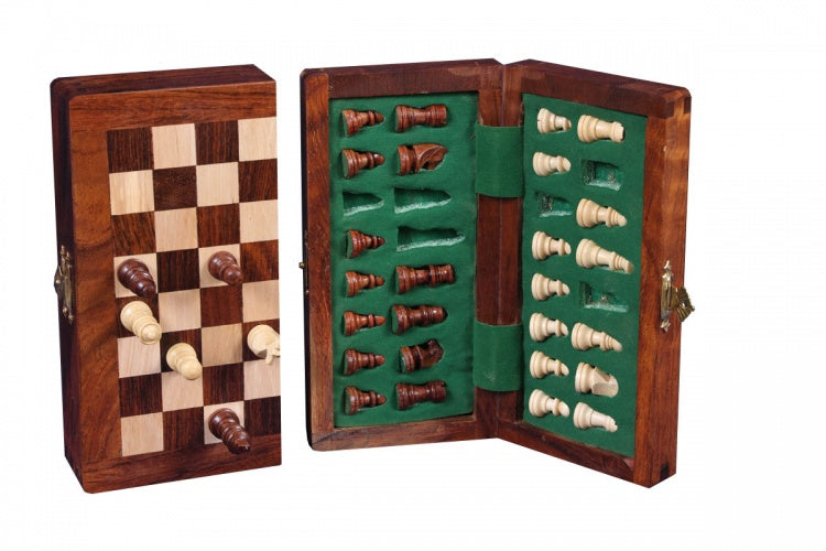 Longfield Games Schach Set faltbares Holz 12,5 cm Brown Natural