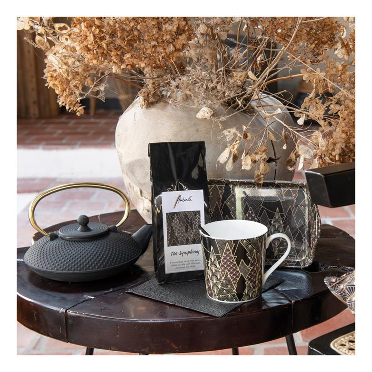 Ambiente Servietten Luxusbäume schwarz 25cm