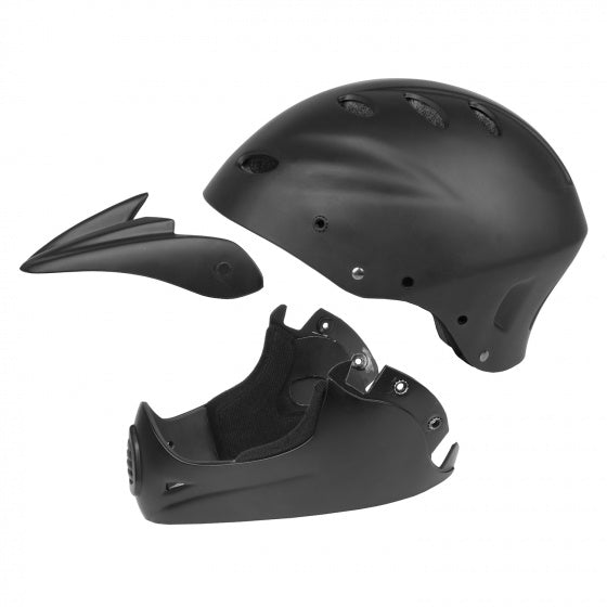 M-Wellen-Downhill-Fahrradhelm Unisex mattschwarz Größe 54-58 cm