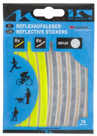 M-Wellenreflexionsaufkleber weiß + gelbe 16 Stücke