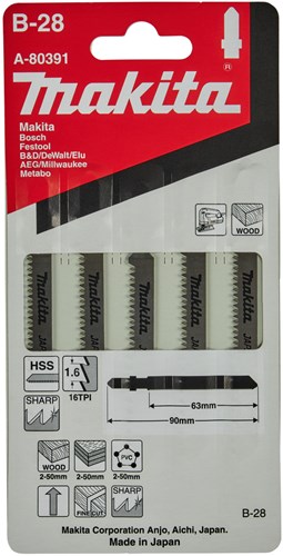 Zubehör für Makita-Stichsägeblatt B28 (5 Stück)