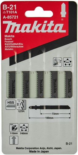 Makita a-85721 t 101 a Stichsägeblatt für Plexiglas Aluminium VE=5