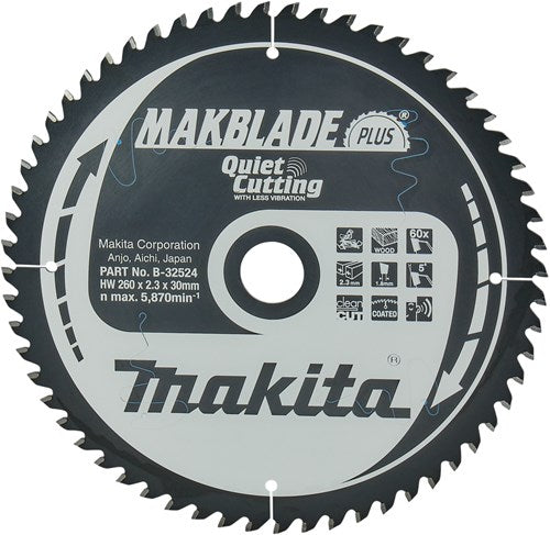 Makita Zubehör Kappsägeblatt | Holz | 260x30 60t - b-32524