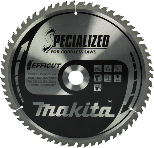 Makita Zubehör Kappsägeblatt Holz | Wirkung 305x30x2,15 60t 10g - b-67309 b-67309