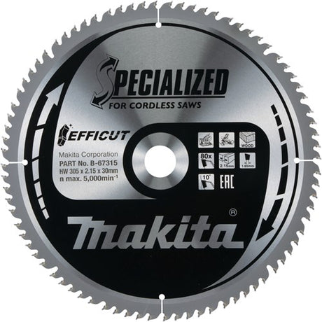 Makita Zubehör Kappsägeblatt Holz Efficut 305x30x2,15 80t 10g - B-67315