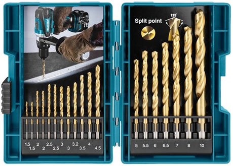Makita Zubehör Bohrerset HSS-Zinn 19-teilig – D-67527