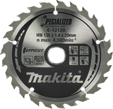 Makita Zubehör Kreissägeblatt Holz | Wirkung 136x20x1,5 25t 23g - e-12120 - e-12120