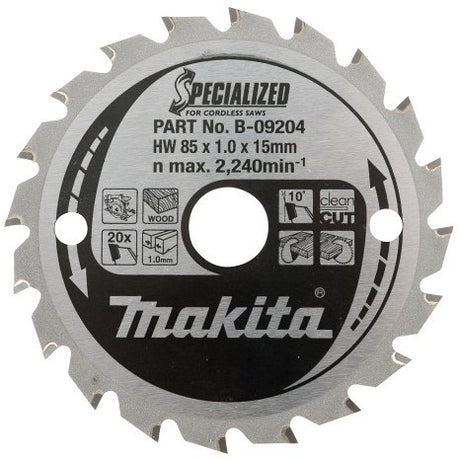 Makita Zubehör Kreissägeblatt mit. 136x20x1,5 30t 0g für Weichstahl – B-10615