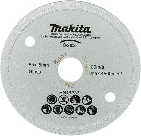 Makita accessoires makita diamantdoorslijpschijf diamant - nat slijpen - 85 x 15 x 5.0 mm