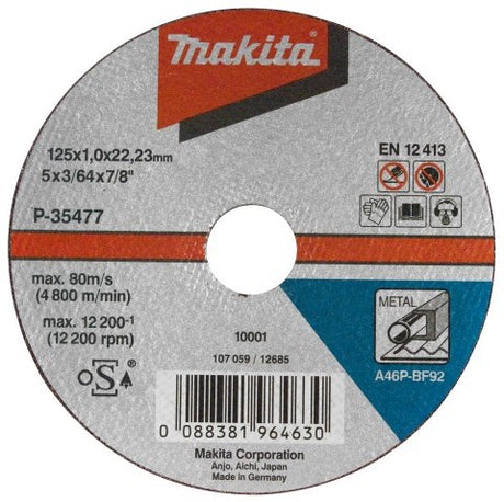 Schneidzubehör von Makita. 125x2,5mm Metall | 1 Stück - a-85313