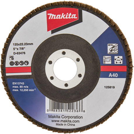 Makita Zubehör Lamellenschleifscheibe 125 mm A40 – D-63476 – D-63476