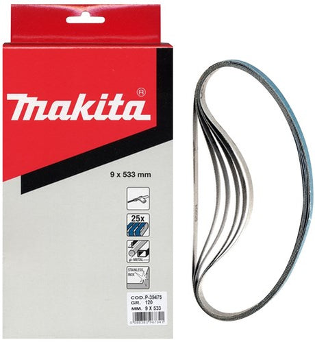 Makita Zubehör Schleifband blau Länge 533 mm Breite 9 mm Körnung 120 – P-39475