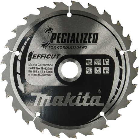 Makita Zubehör Doppelpack Kreissägeblätter Holz | Wirkung 165x20x1,4 25t 23g - b-62985-2