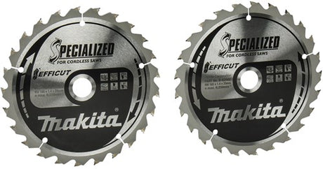 Makita Zubehör Doppelpack Kreissägeblätter Holz | Wirkung 165x20x1,4 25t 23g - b-62985-2